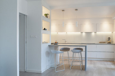 Design ideas for a contemporary single-wall kitchen in Strasbourg.