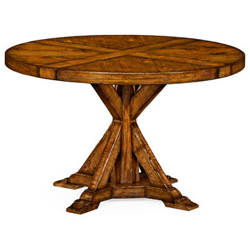 48" Country Walnut Circular Dining Table