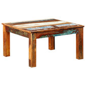 Contemporary table - SOLID WOOD BLOCK - Rotsen Furniture - wooden / square  / in reclaimed material