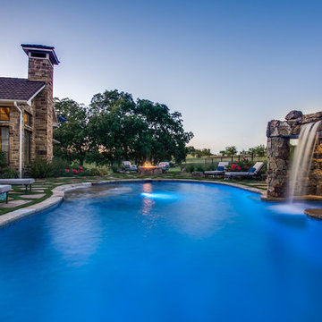 Stone Oasis - Luxury Swimming Pool with Grotto and Fire Pit - Dallas, TX