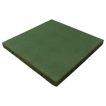 Rubber-Cal Eco-Safety Interlocking Tiles, 2.5", Green, 16 Pack