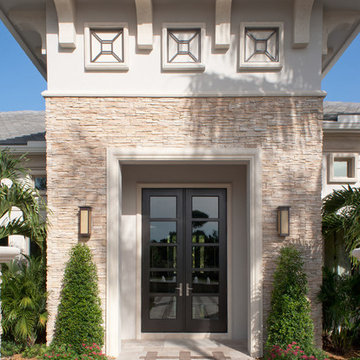 Contemporary Entryway with Mediterranean Influence