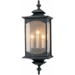 Generation Lighting Collection - 3-Light Wall Lantern - The Feiss Market Square three light outdoor wall fixture in oil rubbed bronze creates a warm and inviting welcome presentation for your home's exterior. Imagine a long time agoâ€”a simpler timeâ€”when porches were lit by the soft glow of lanterns. Greet visitors to your home with a statement of distinction with the classic lines and solid brass construction of the Market Square lighting collection by Feiss.