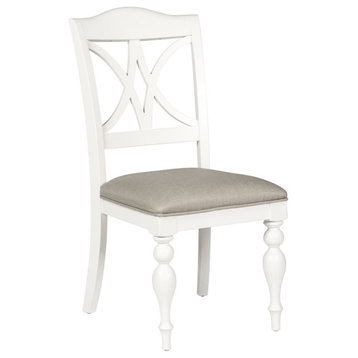 Liberty Furniture Summer House Slat Back Side Chair in White- Set of 2