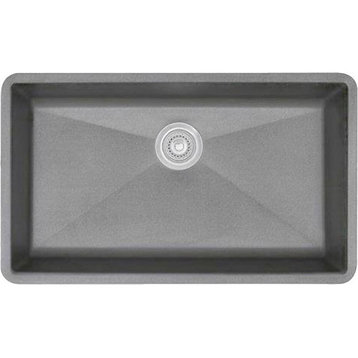 Blanco 440148 18.8"x32" Granite Single Undermount Kitchen Sink, Metallic Gray