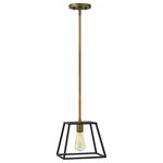 Hinkley - Hinkley 3337BZ Fulton - One Light Mini-Pendant - Fulton's minimalist beauty emphasizes less is more with vintage industrial style. This clean, airy tapered cage design is constructed without glass and the unique square candle sleeves rest on a discreet �"H"-shaped cluster.