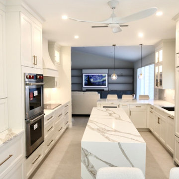 Boca Raton, FL UltraCraft Kitchen + Pompeii Quartz & 3 Bathrooms