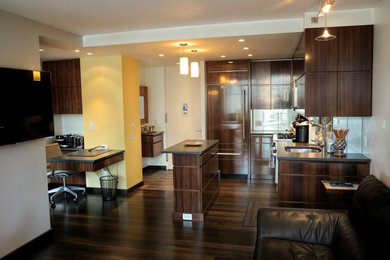 Kitchen - mid-sized modern kitchen idea in New York