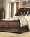 Homelegance Palace Sleigh Leather Bed, Brown Cherry, Eastern King