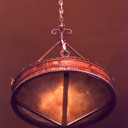 Fire Rock Pointed Mica Bottom Chandelier - Chandeliers