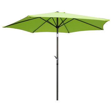 St. Kitts Aluminum Tilt and Crank 8' Outdoor Umbrella-Dark Gray/Light Green
