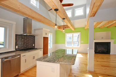 Beach style kitchen photo in Boston