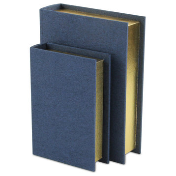 Canter Isle Navy Blue Linen Book Box Set