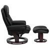 Flash Furniture Contemporary Black Leather Recliner And Ottoman