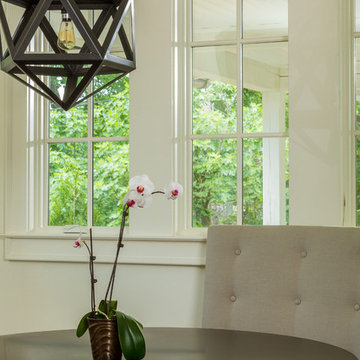 Informal dining area with rustic table