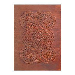 USA Handcrafted - Four Handcrafted Punched Tin Cabinet Panels Sturbridge Geometric, Rustic Tin - Kitchen Cabinetry