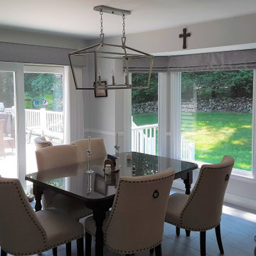 Straight Cornice over Slider & Flat Roman Valance on Bay Area