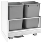 Rev-A-Shelf - Aluminum Pull Out Trash Container With Soft Open/Close, 12.25", 27 qt./6.75 gal - Looking for a sturdy, attractive pull out waste container that is perfect for any kitchen, look no further than this American made product. This fully assembled aluminum construction frame will not only close softly, but it will also assist you when opening your unit with its patented slide and dampener system.   All of the 5149 series also includes a 4-way adjustable door mount bracket that will finish off your installation by attaching your own cabinet door for easy operation. Available in various colors, widths and heights.