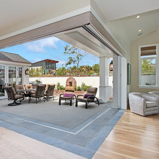 This is an example of a beach style courtyard patio with no cover.