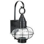 Norwell Lighting - Classic Onion Medium Wall Light, Black, Clear Glass - See Image 2 For Metal Finish, See Image 3 For Glass Finish