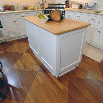 1921 Historic Kitchen Remodel Checkerboard Stained Floors