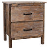 Modern Distressed Walnut Nightstand with Two Drawers