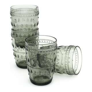 Kraftware Kasualware 14 oz. Doublewall Short Drink Fleur de Lis Set/4