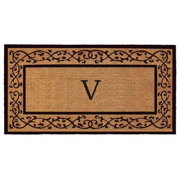 Calloway Mills Abbington Monogram Doormat, 36"x72", Letter V