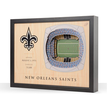 NFL New Orleans Saints 25 Layer Stadiumviews 3D Wall Art