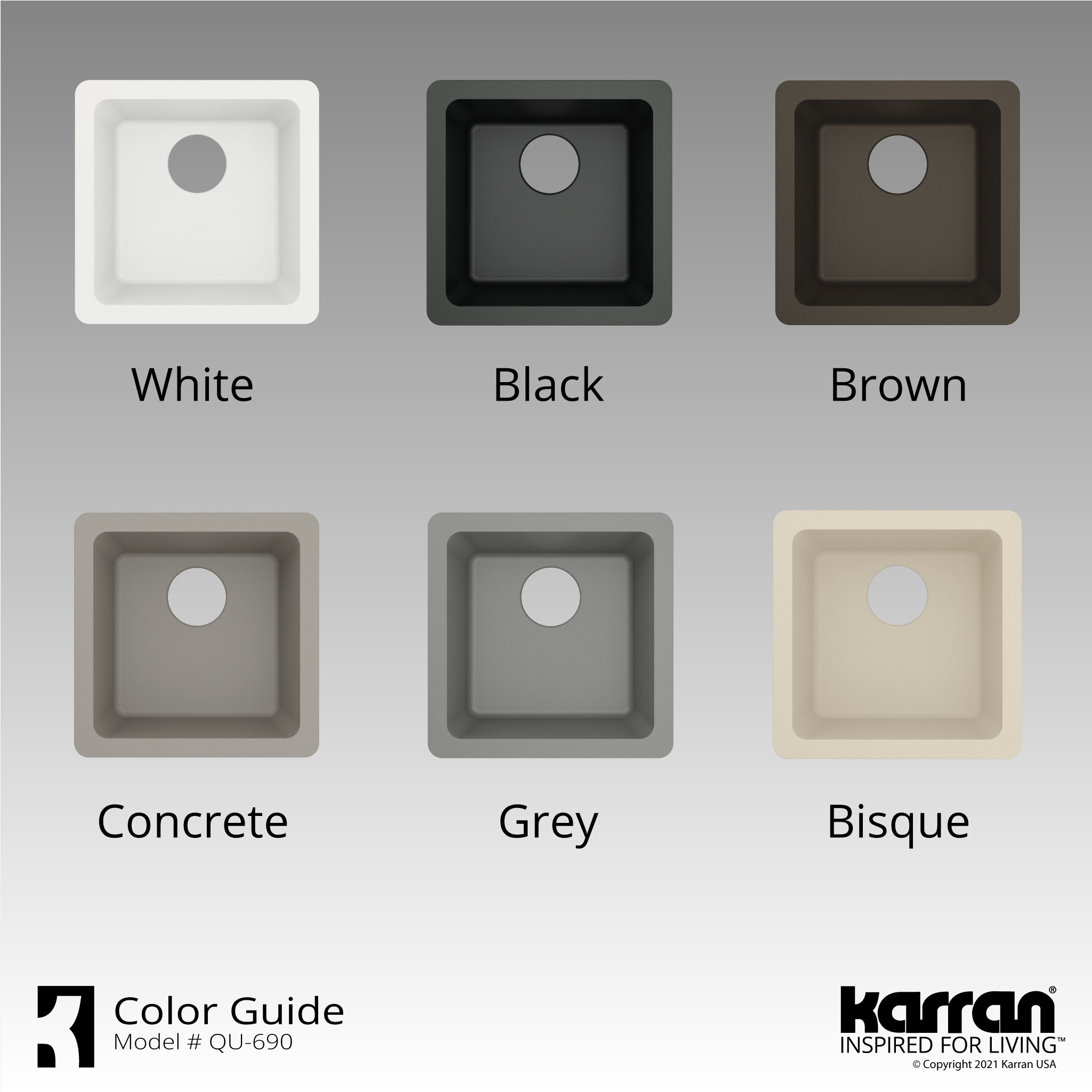 Karran Undermount Quartz Composite 17" Bar Single Bowl Sink, Bisque