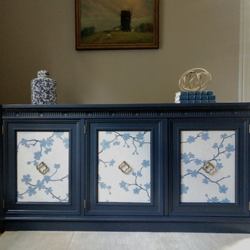 Paint and grasscloth buffet