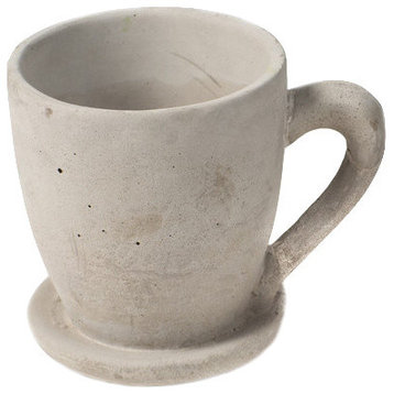 Cafe au Lait Cement Mug-Shaped Planter