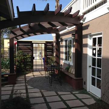 Landscape Patio Cover and Arched Trellis