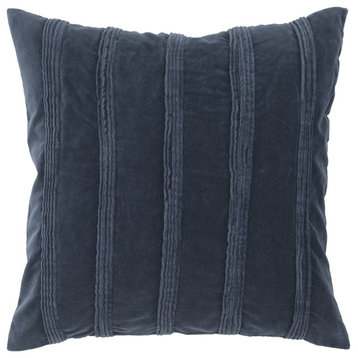 22" Navy Textural Striped Throw Pillow