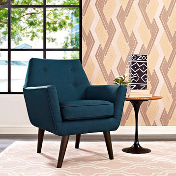Modern Contemporary Urban Design Living Lounge Room Armchair, Navy Blue, Fabric