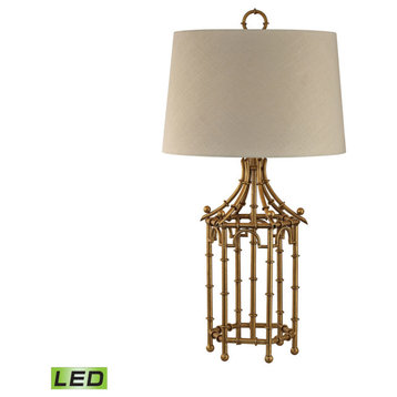 Bamboo Birdcage LED Table Lamp