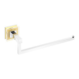 Secret Bath - Alexa Chrome Gold Swarovski Crystals Large Towel Ring - Towel Rings