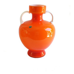 EMPOLI ORANGE TWO-TONE URN - Vases