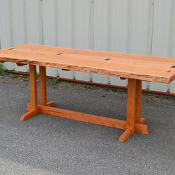 Live Edge Cherry Dining Table With Nakashima Style Base - Dining Tables