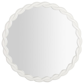 Agnes Wall Mirror, Cream, Round