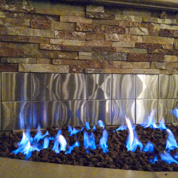 Outdoor Fireplace with Stainless Steel