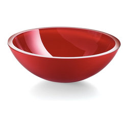 Acquaio 53696.87 Round Vessel Bathroom Sink in Red 16.7" - Bathroom Sinks