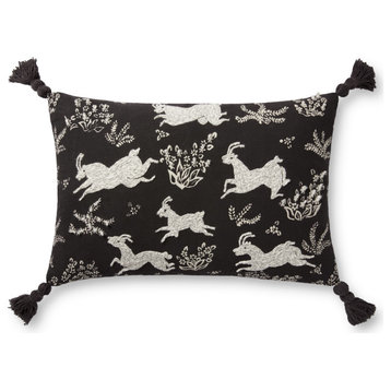 Loloi PLL0027 Black / Ivory 13" x 21" Cover Only Pillow