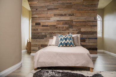 Inspiration for a rustic bedroom remodel in Orange County