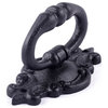 Antique style Black Cast Iron Cabinet Drawer Ring Pull Handle Pack of 6