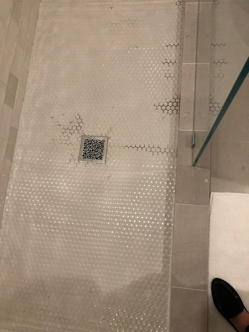 new tile floor discoloration