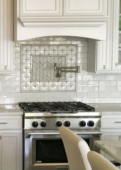 Marble mosaic backsplash