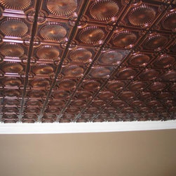 106 Faux Tin Ceiling Tile Glue up 24x24 - Antique Copper - Ceiling Tile