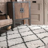 nuLOOM Hand Knotted Diamond Shag Wool Area Rug, Natural, 12'x15'