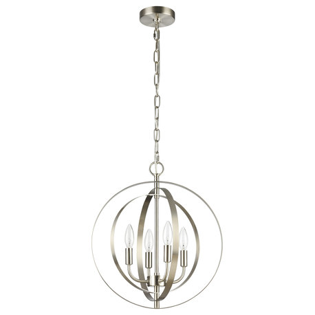 Chloe Lighting Osbert Industrial 4-Light Ceiling Pendant, Brushed Nickel